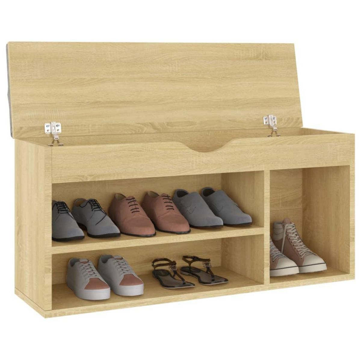 VIDAXL Banc a chaussures avec coussin Chene Sonoma Bois d'ingenierie