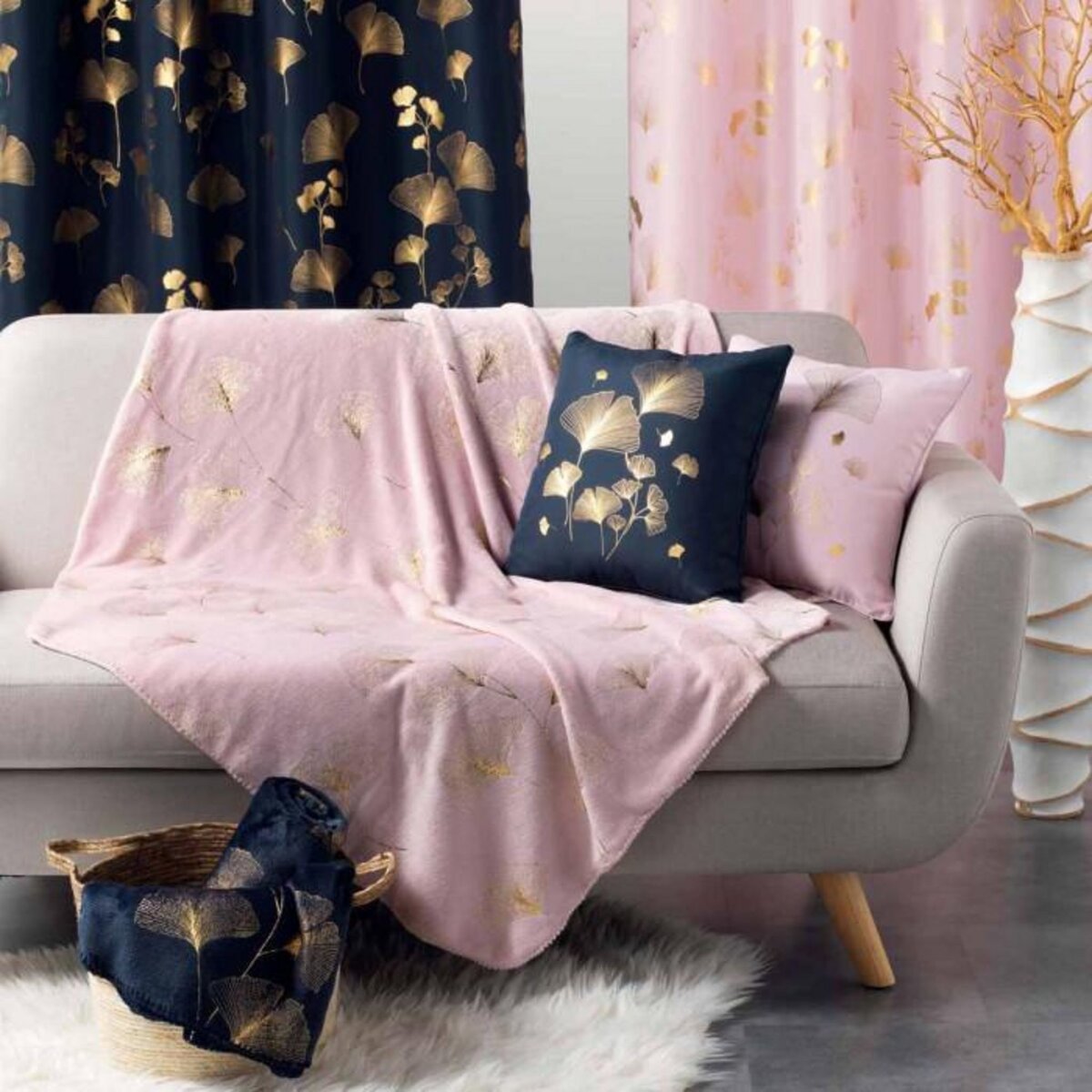 Paris Prix Plaid Imprimé  Bloomy  125x150cm Rose