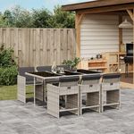 VIDAXL Ensemble a manger de jardin et coussins 7 pcs gris clair rotin
