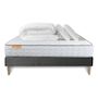 Voir la diapositive 2 : SEPTNUITS Pack matelas Memo + sommier kit gris + 2 oreillers mémoire de forme