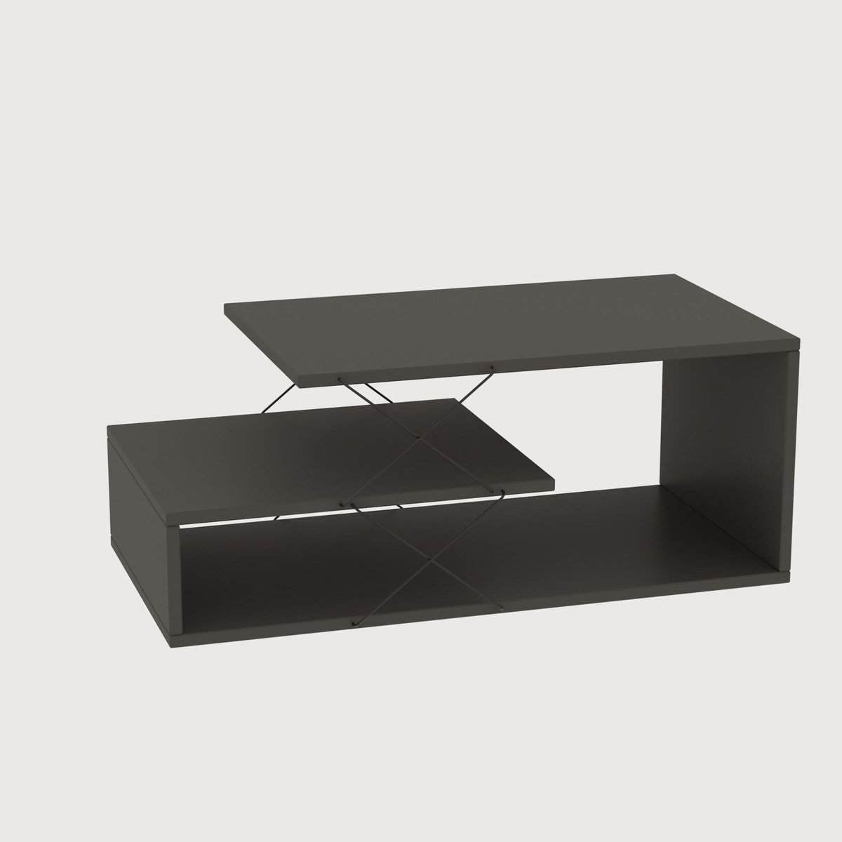 Habitat et Jardin Table basse en bois  Cayenne  - 100 x 50 x 40 cm - Gris anthracite