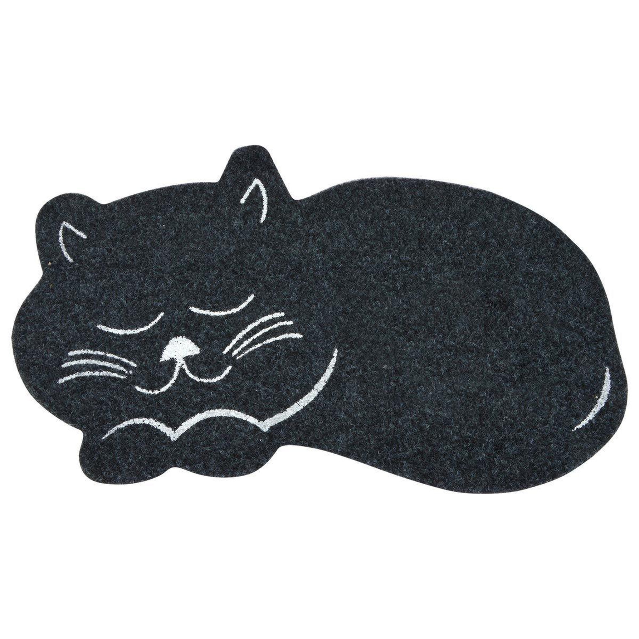 LOVE STORY Tapis de repas pour chat  feutrine  60cm noir