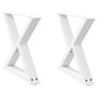 Voir la diapositive 2 : VIDAXL Pieds de table basse 2 pcs blanc 60x(42-43,3) cm acier