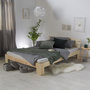 Voir la diapositive 4 : HomeStyle4U Lit double en bois Lit futon 120x200 cm pin naturel