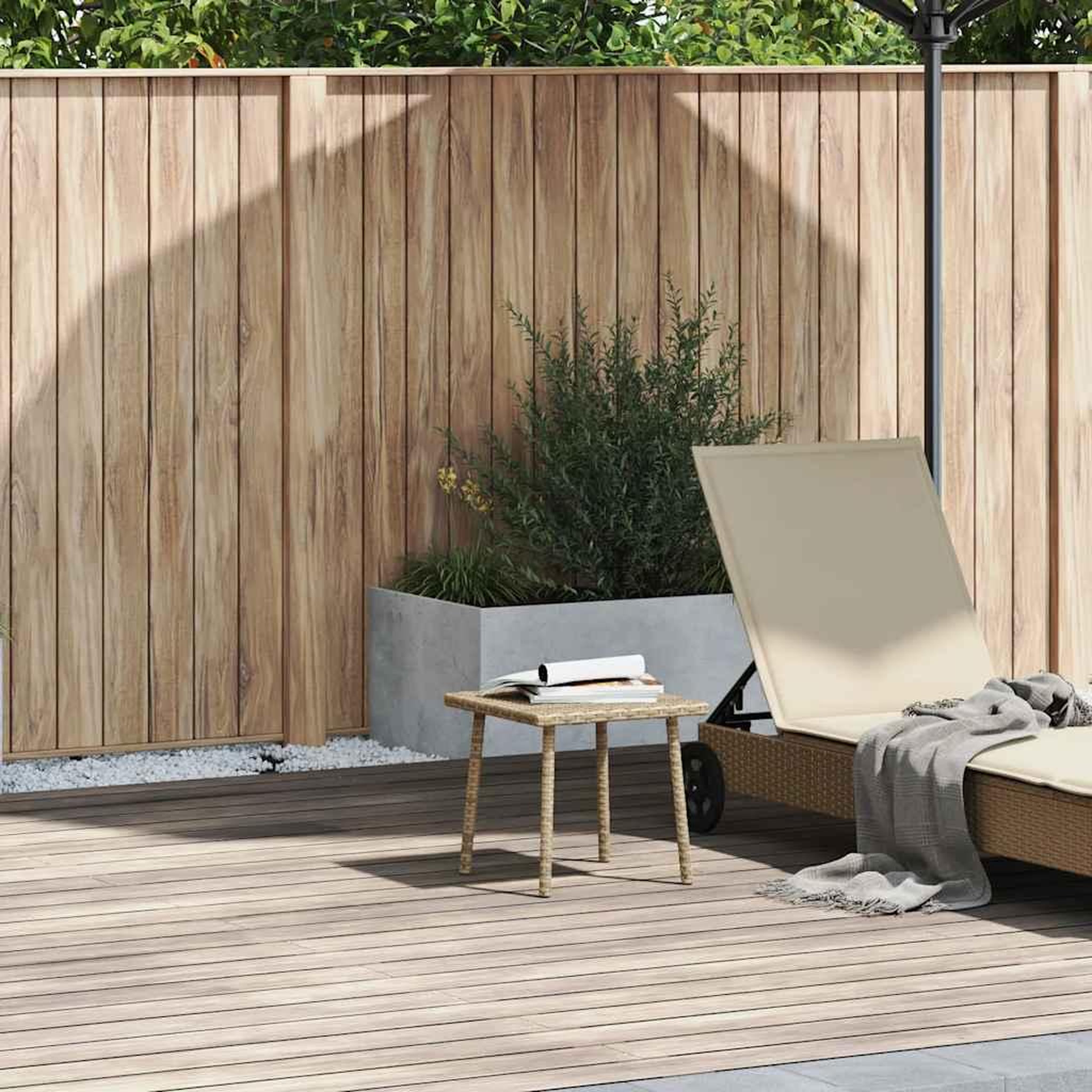 Voir la diapositive 2 : VIDAXL Table basse de jardin rectangulaire beige 40x40x37 cm rotin