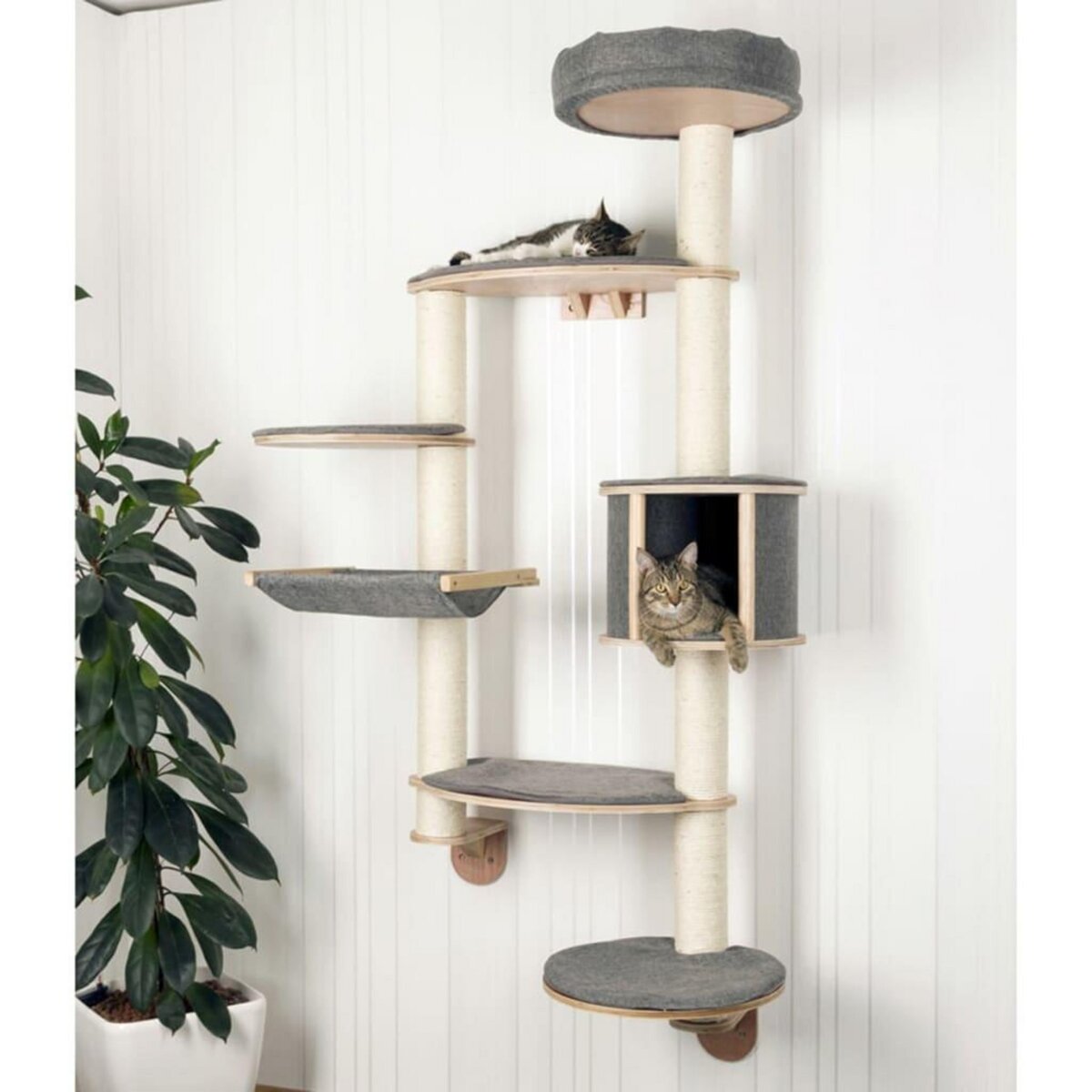 KERBL Kerbl Arbre a chats mural Dolomit XL Tofana 185 cm Gris 81541