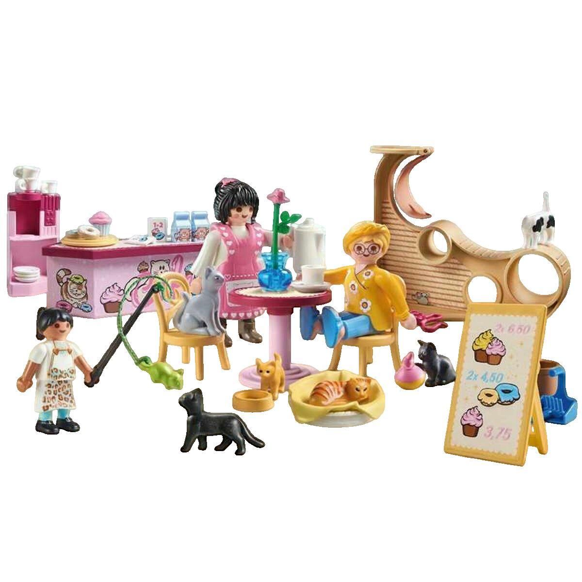 PLAYMOBIL 71744 Bar à chats avec 6 chats et 3 personnages