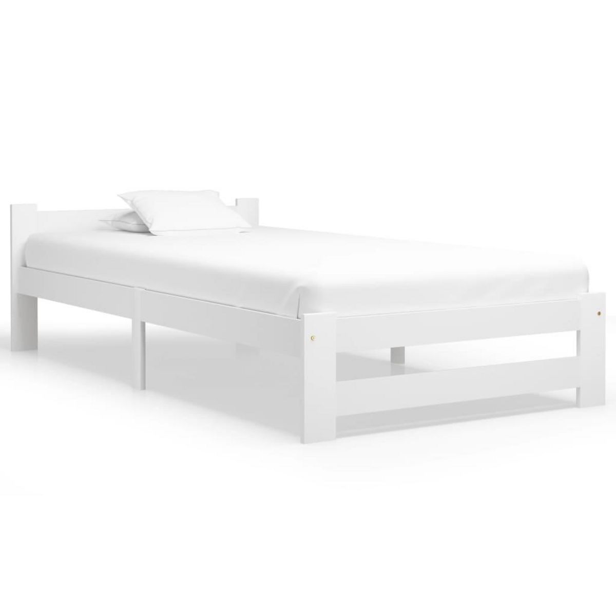 VIDAXL Cadre de lit sans matelas blanc bois de pin massif 90x200 cm