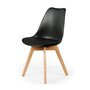 The concept Factory Chaise scandinave coque avec coussin noire