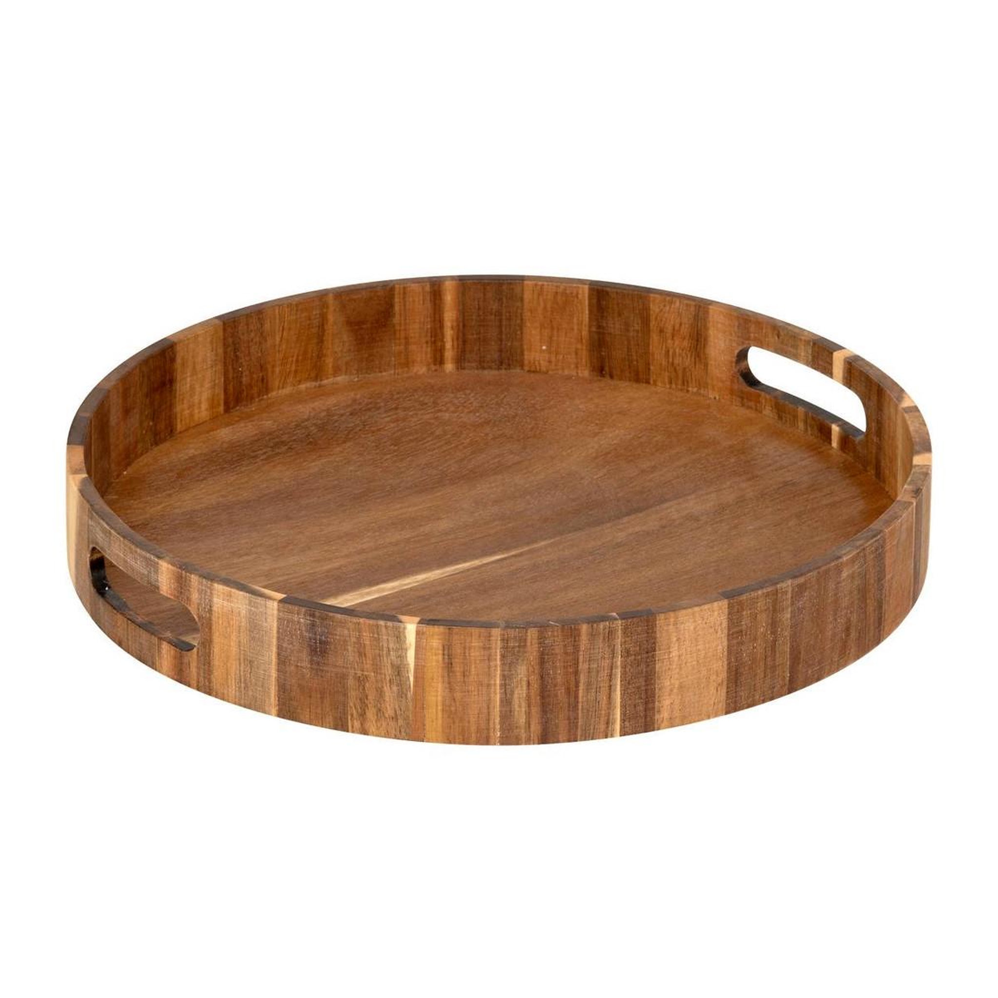 FIVE Plateau de service rond en bois  acacia  35cm marron