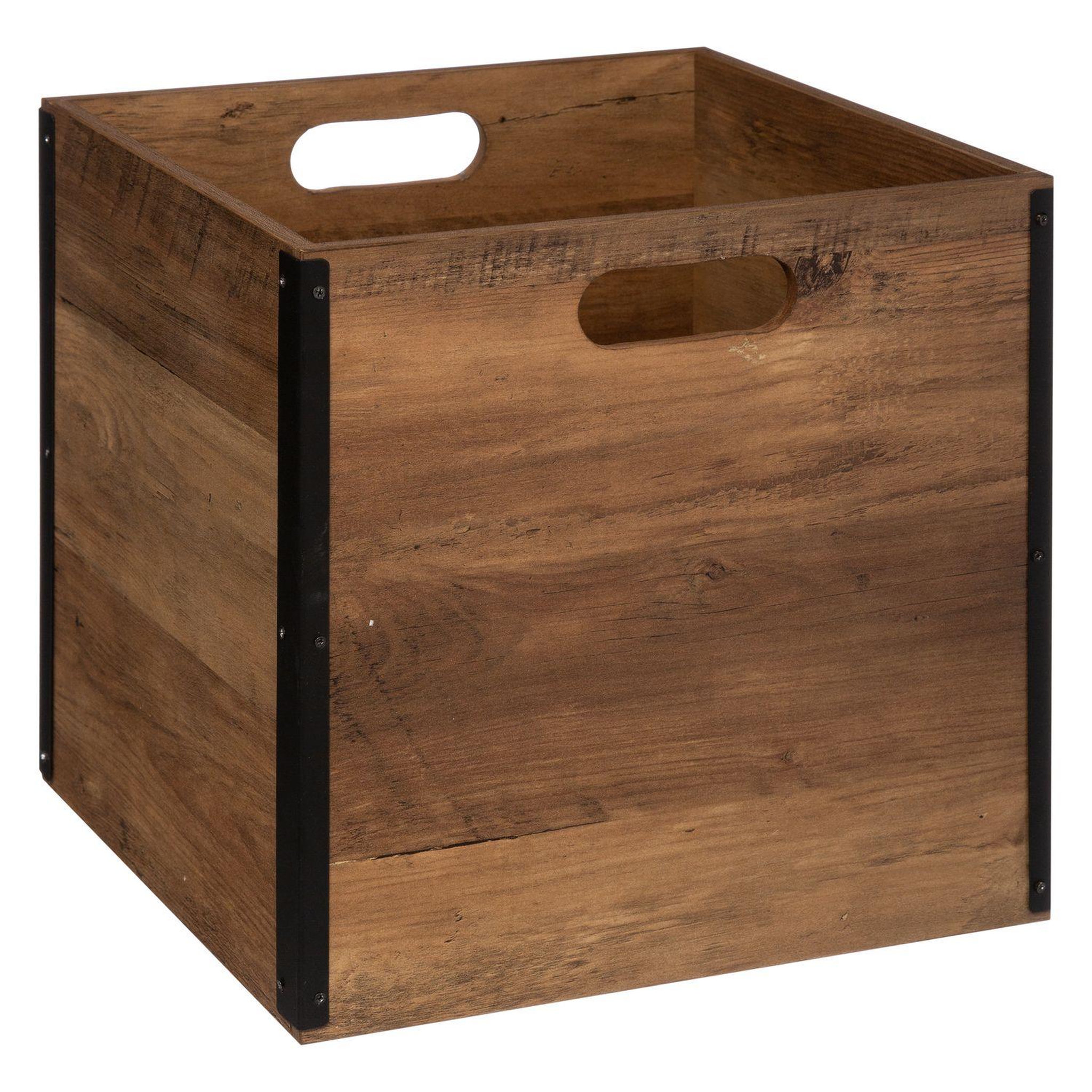 FIVE Boîte de rangement design en mdf effet bois - marron et noir