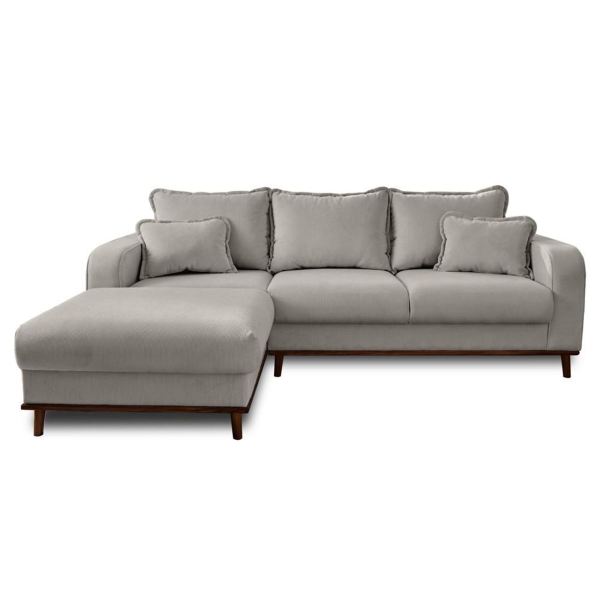 LISA DESIGN Albane - canapé d'angle gauche - 4 places - en velours côtelé