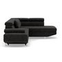 Voir la diapositive 5 : BEST MOBILIER Margaux - canapé d'angle droit 5 places convertible avec coffre et têtières réglables en velours texturé