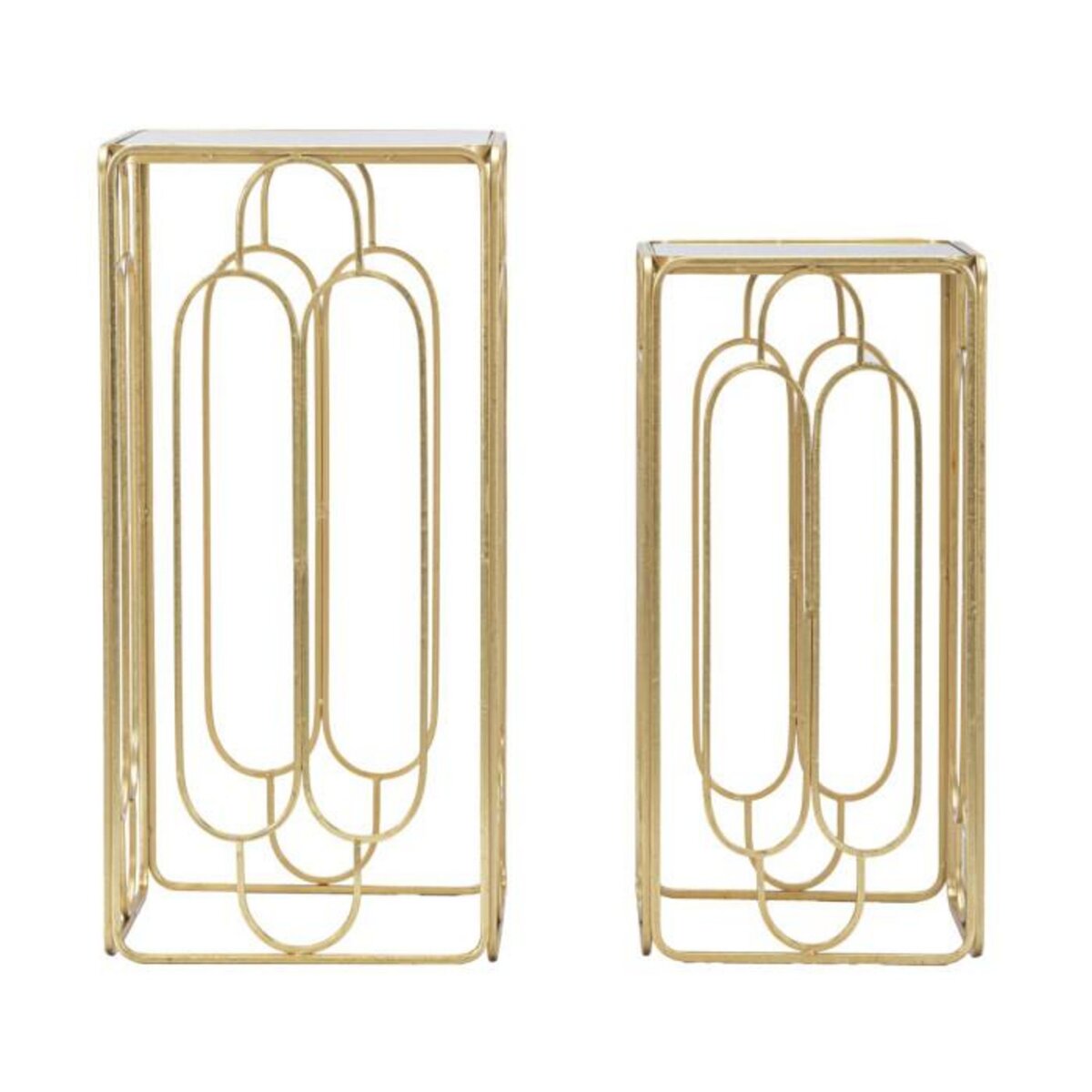 Paris Prix Lot de 2 Tables d'Appoint Gigogne Carrée  Arty  70cm Or