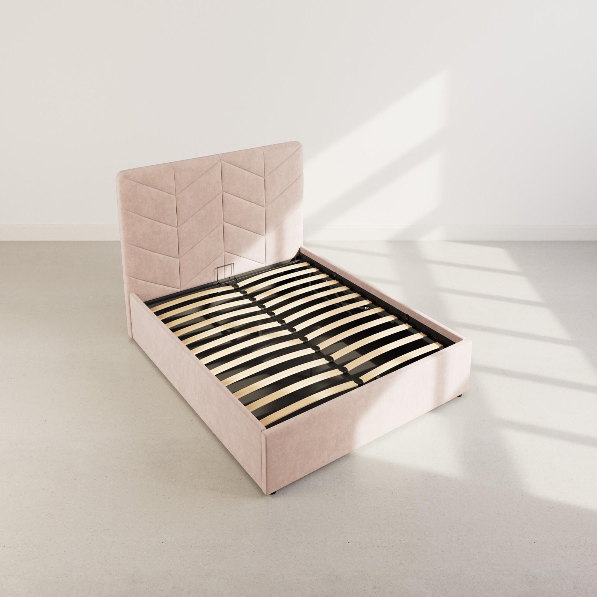 Voir la diapositive 5 : BEST MOBILIER Peonis - lit coffre - 160x200 cm - en velours - sommier inclus