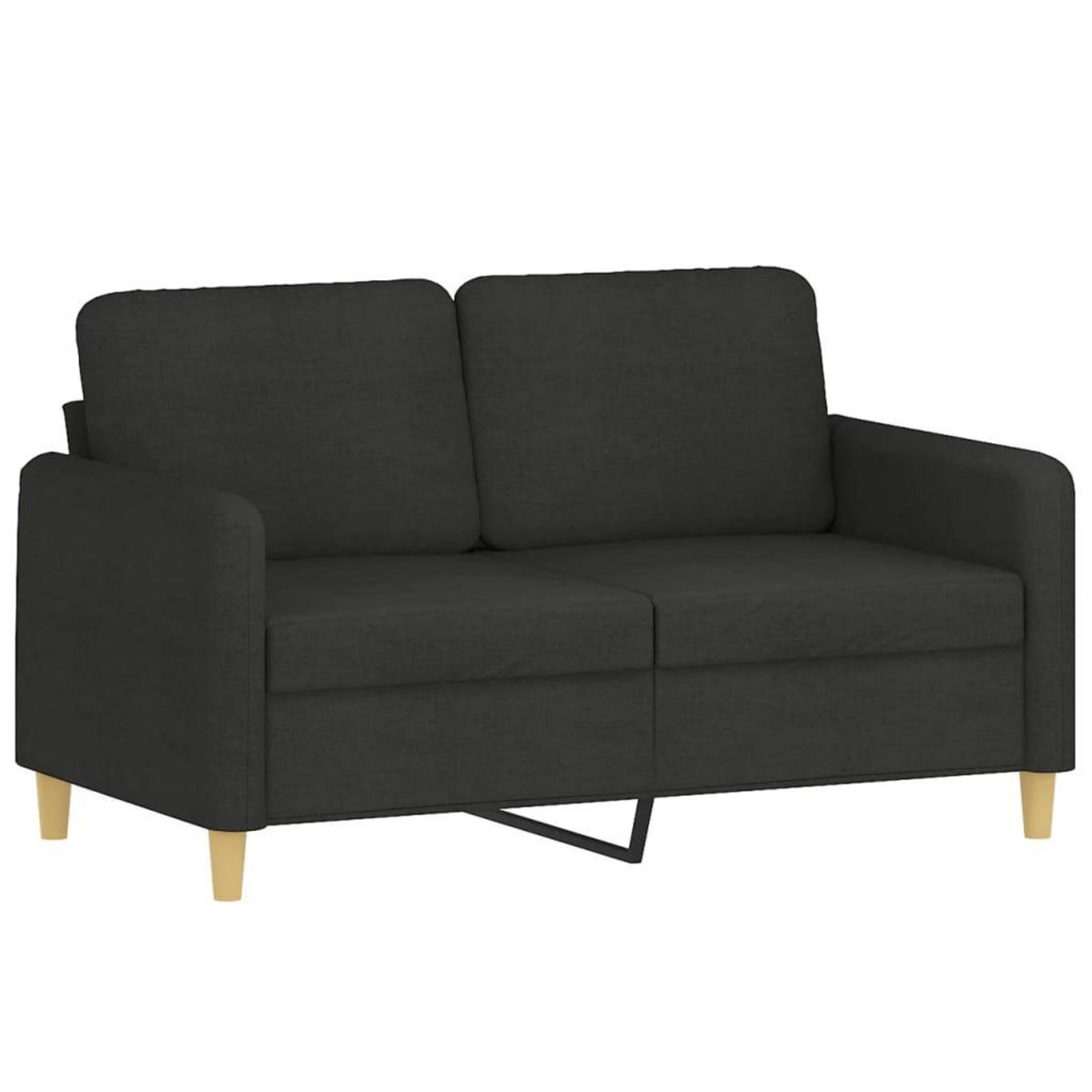 VIDAXL Ensemble de canapes 3 pcs avec coussins noir tissu