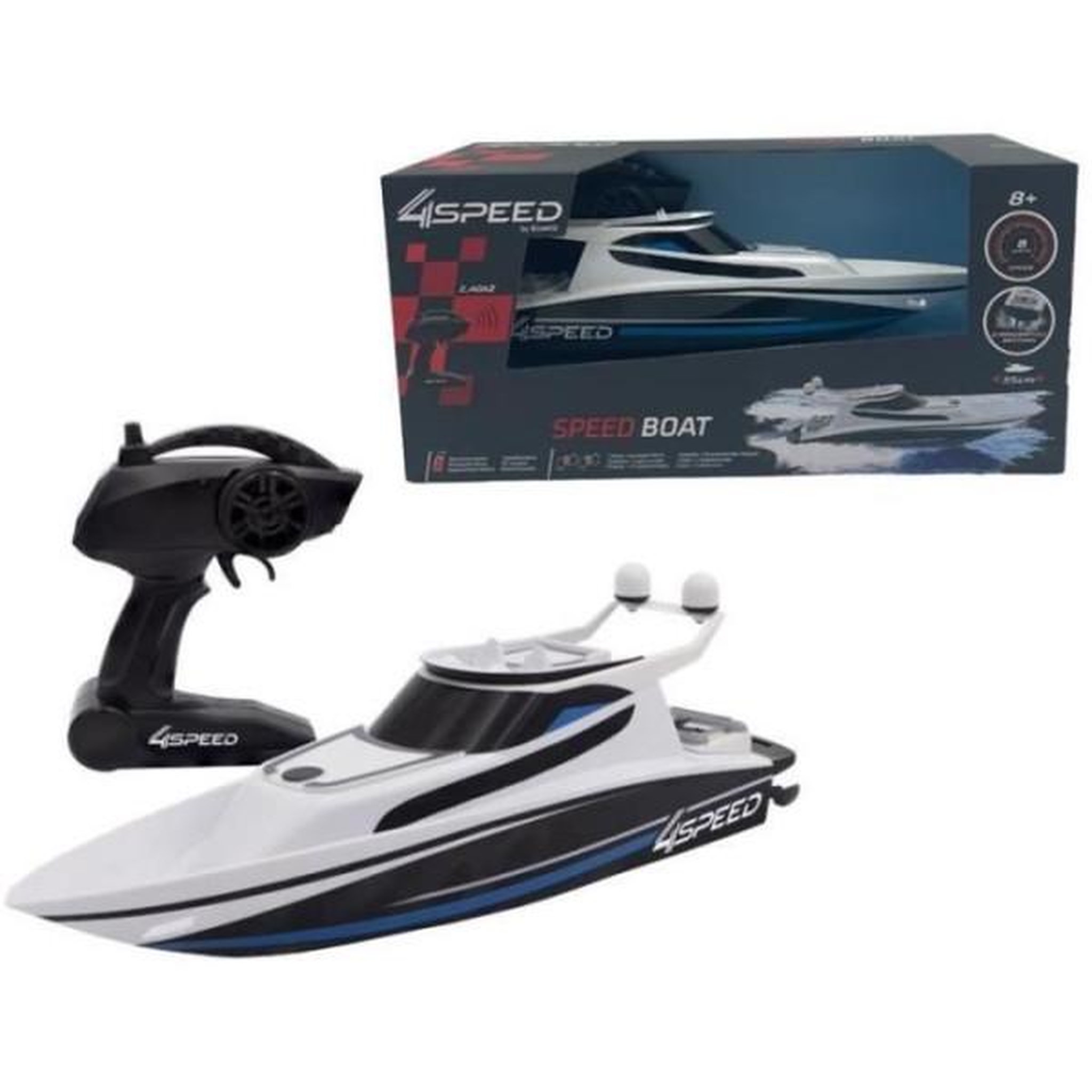 Voir la diapositive 5 : SILVERLIT Bateau Télécommandé - SILVERLIT - 4SPEED - Speed Boat - 8 km/h - 34 cm - blanc et noir - des 8 ans
