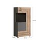 Voir la diapositive 6 : BEST MOBILIER Wexford - vitrine - gris et effet bois - 60x117 cm
