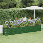 VIDAXL Lit sureleve de jardin Acier enduit de poudre 368x80x68 cm Vert