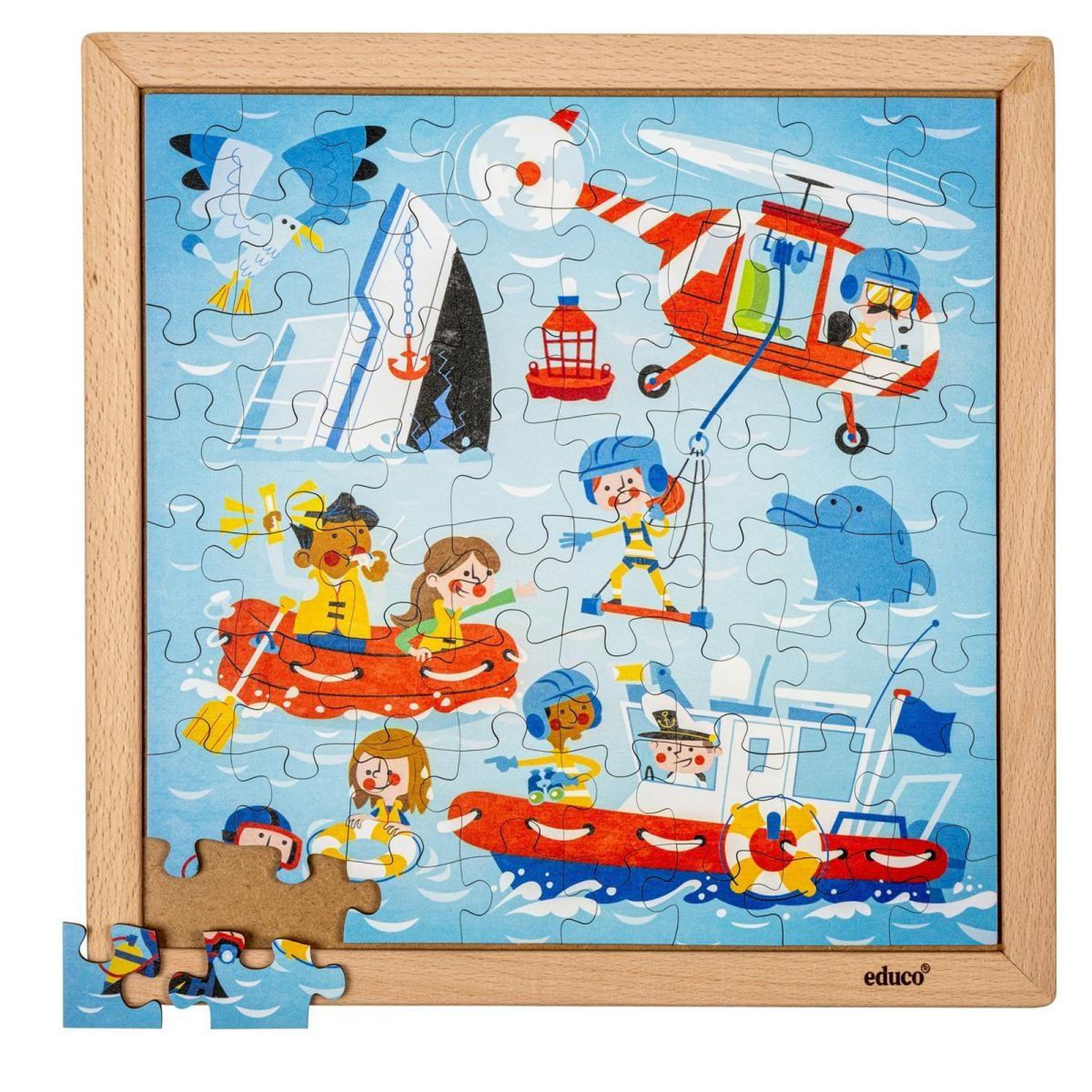 Voir la diapositive 4 : EDUCO Services d'urgence - garde côtière — 64 pièces de puzzle