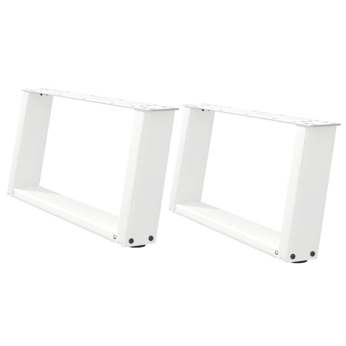 VIDAXL Pieds de table basse forme de U 2 pcs blanc 70x(30-31) cm acier