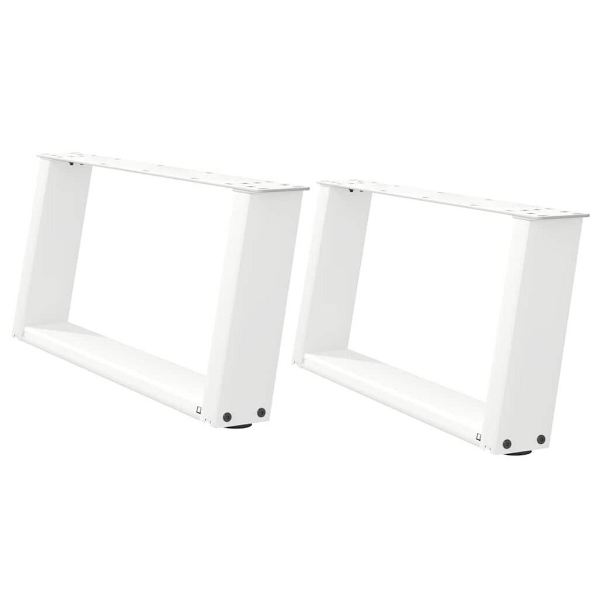 VIDAXL Pieds de table basse forme de U 2 pcs blanc 70x(30-31) cm acier