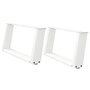 Voir la diapositive 2 : VIDAXL Pieds de table basse forme de U 2 pcs blanc 70x(30-31) cm acier