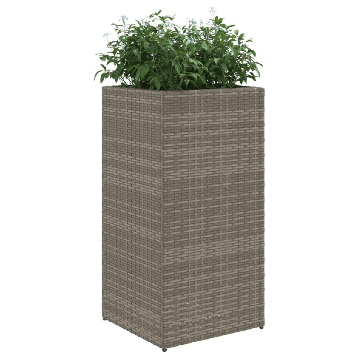 VIDAXL Jardiniere gris 40x40x80 cm resine tressee