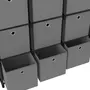 VIDAXL Etagere a 9 cubes avec boîtes Noir 103x30x107,5 cm Tissu