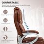 Voir la diapositive 4 : HOMCOM Chaise de bureau direction réglable grand confort - fonction bascule verrouillable - synthétique marron effet vieilli