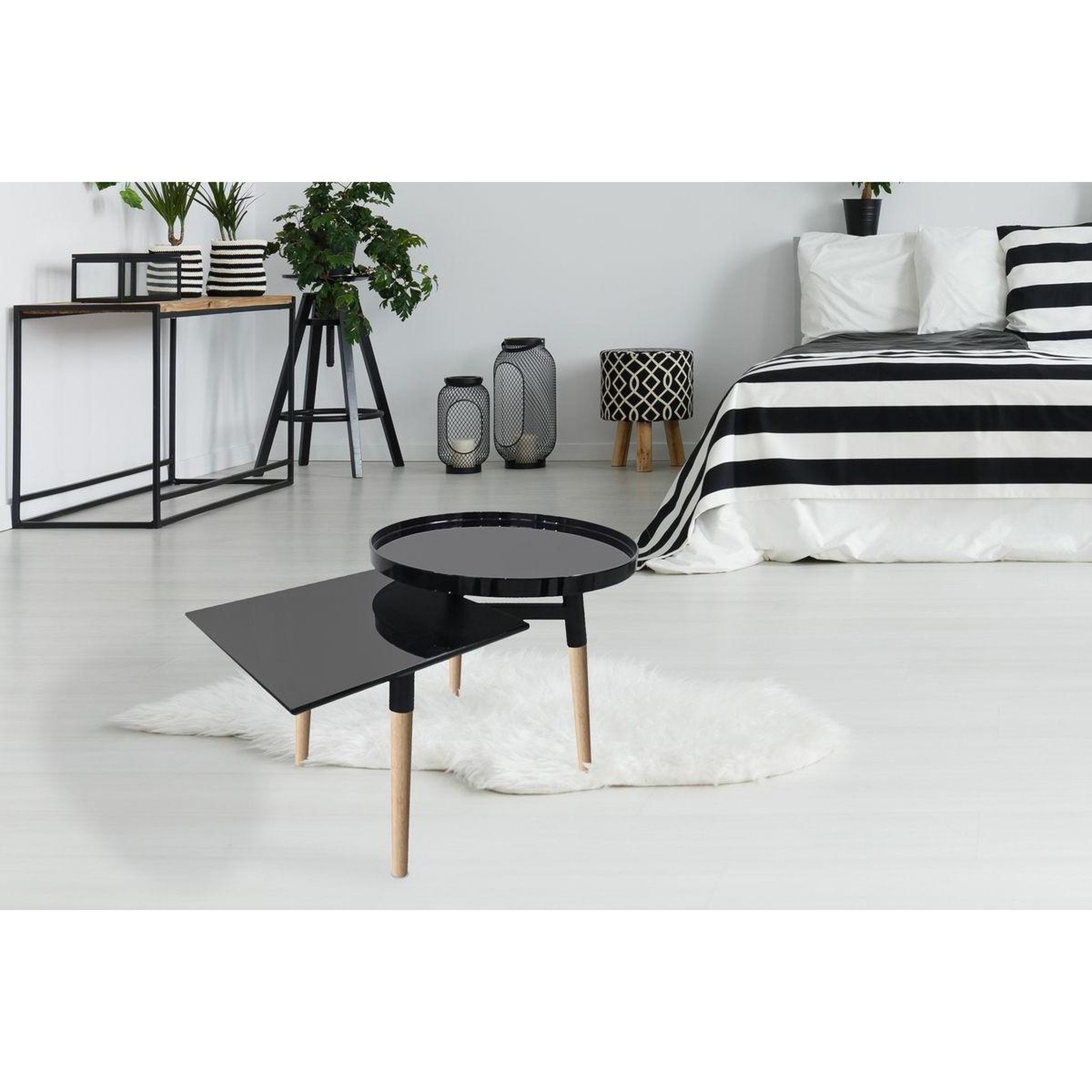 Voir la diapositive 3 : Paris Prix Table d'appoint design  butler  77cm noir