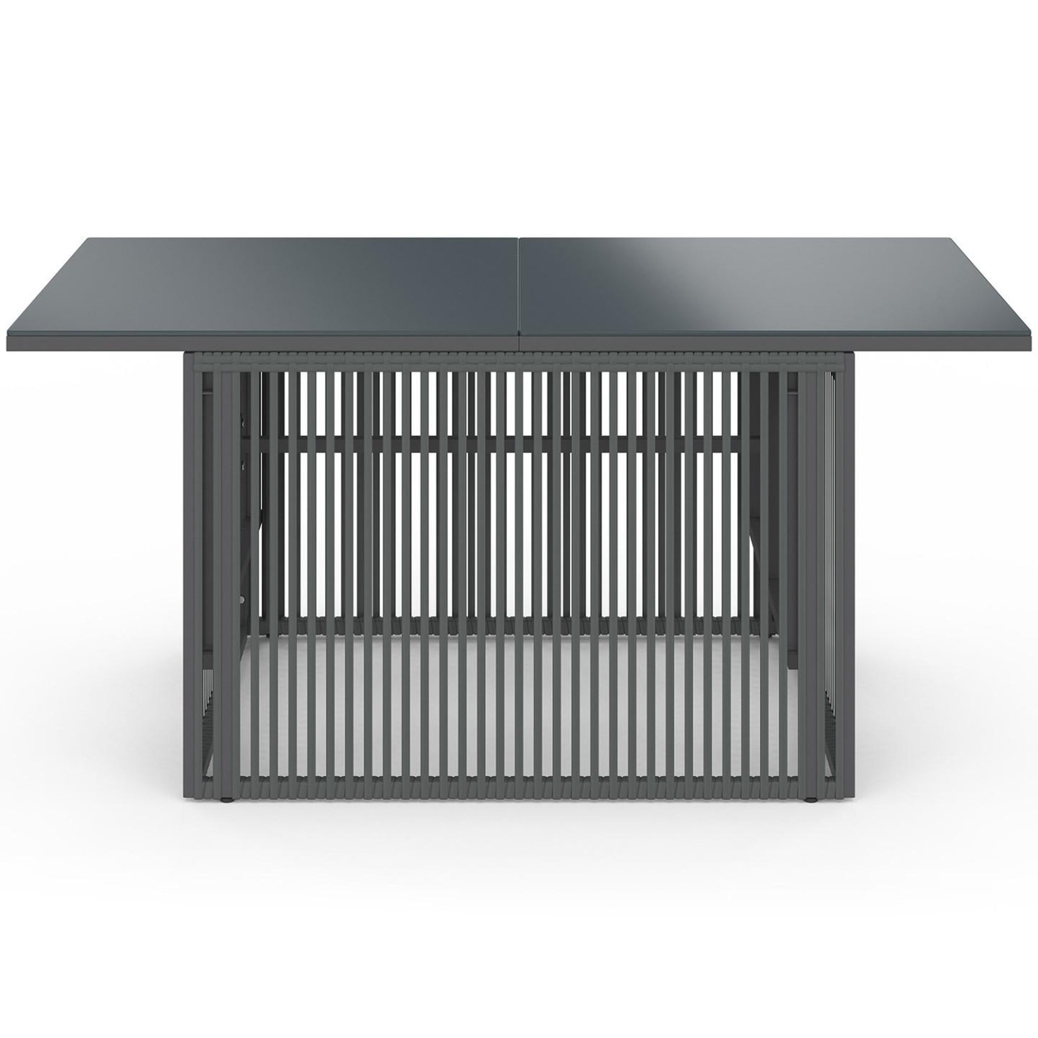 Voir la diapositive 5 : ID MARKET Table basse de jardin relevable rectangulaire 100 cm RIO structure métal et cordage gris anthracite
