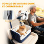 Voir la diapositive 6 : PAWHUT Siège auto sac de transport chien 2 en 1 - réglable - revêtement effet fourrure déhoussable - polyester bleu