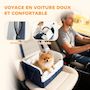 Voir la diapositive 6 : PAWHUT Siège auto sac de transport chien 2 en 1 - réglable - revêtement effet fourrure déhoussable - polyester bleu