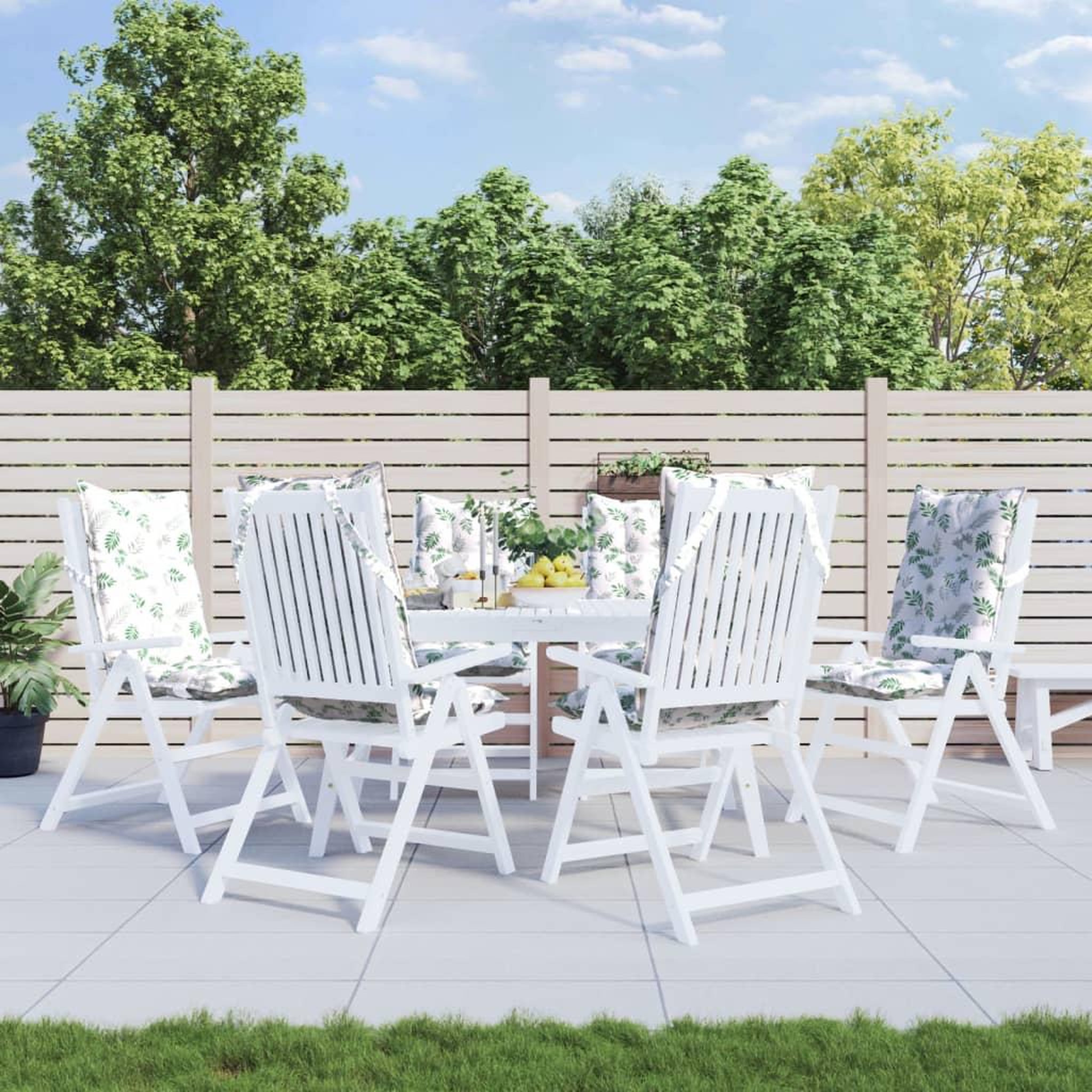 VIDAXL Coussins de chaise a dossier haut lot de 6 modele de feuille