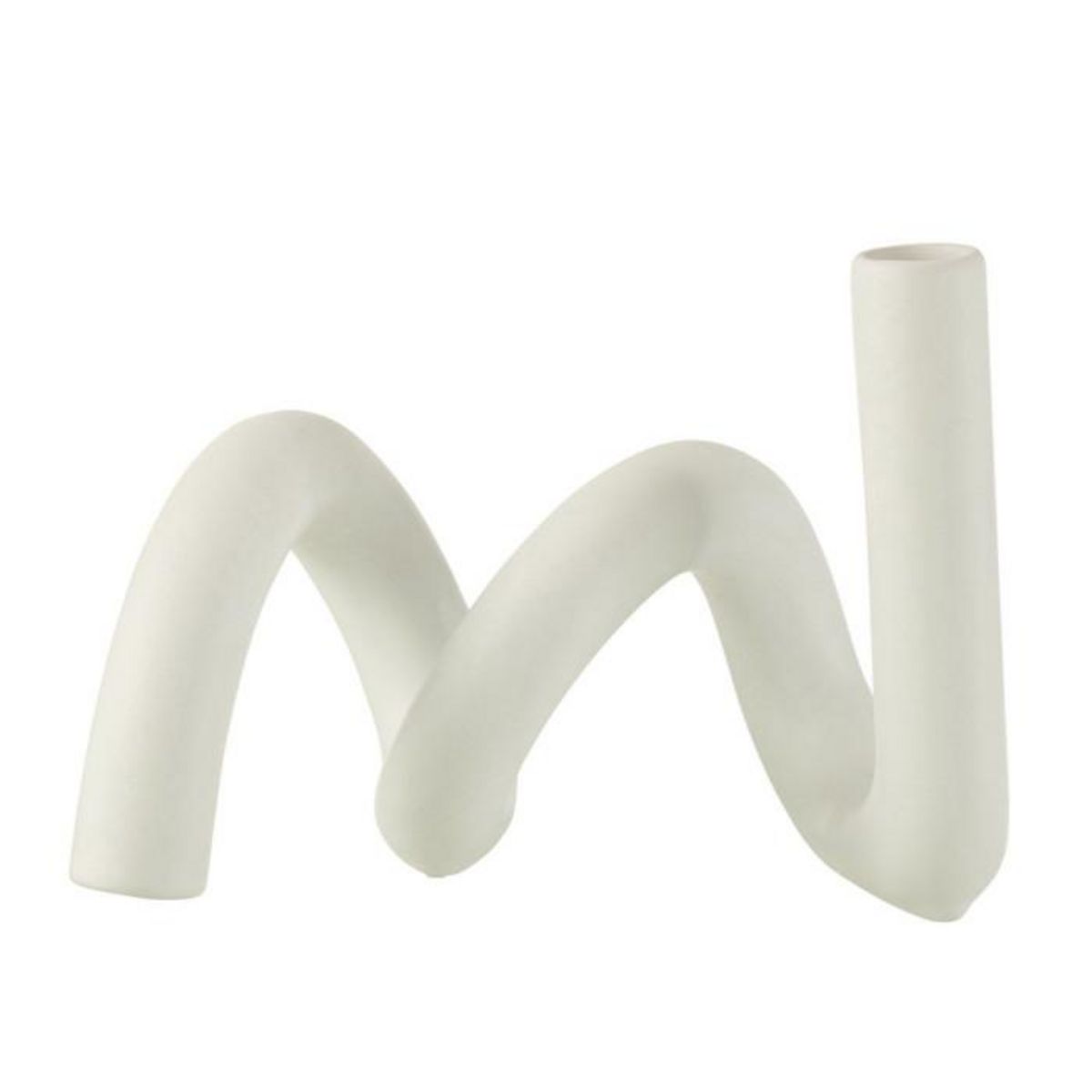 Paris Prix Bougeoir Design Céramique  Torsia  25cm Blanc