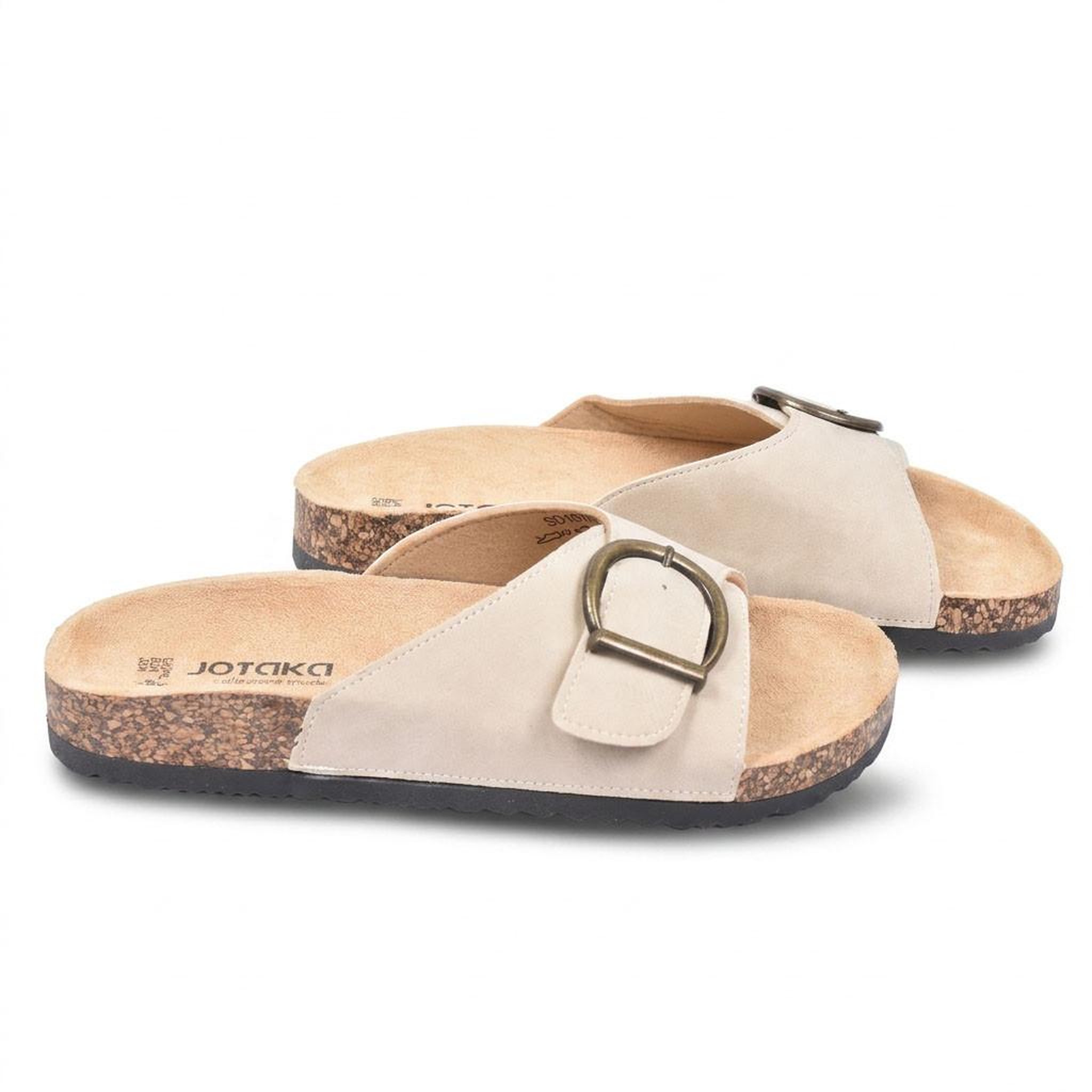 Voir la diapositive 3 : OZABI OZABI Sandales Mule Boucle Ronde Nubuck Noir Beige