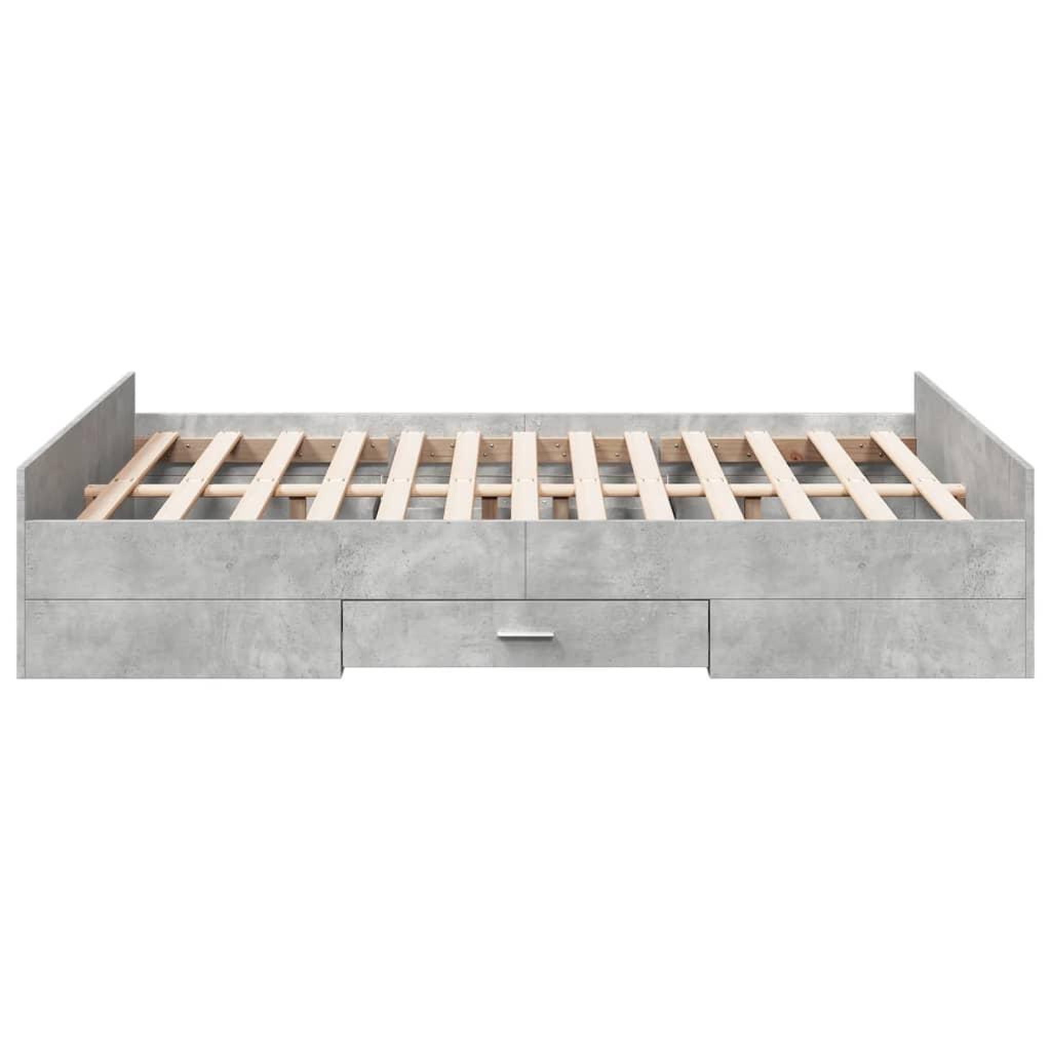 Voir la diapositive 5 : VIDAXL Cadre de lit avec tiroirs sans matelas gris beton 135x190 cm