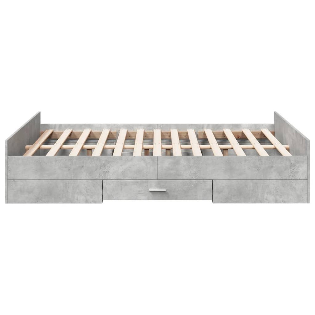 VIDAXL Cadre de lit avec tiroirs sans matelas gris beton 135x190 cm