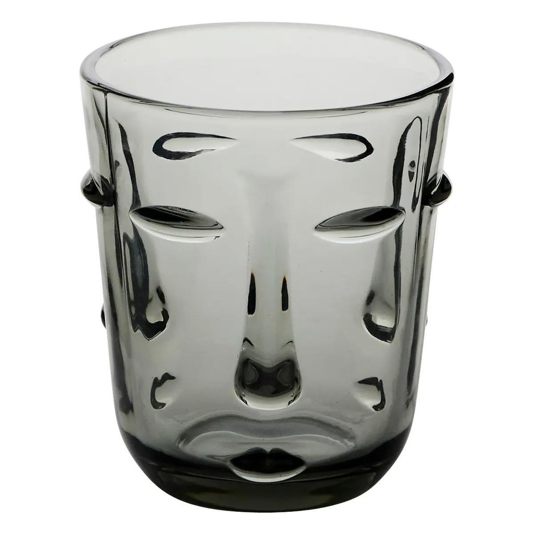 Voir la diapositive 2 : SECRET DE GOURMET Lot de 6 verres bas  visage  30cl gris