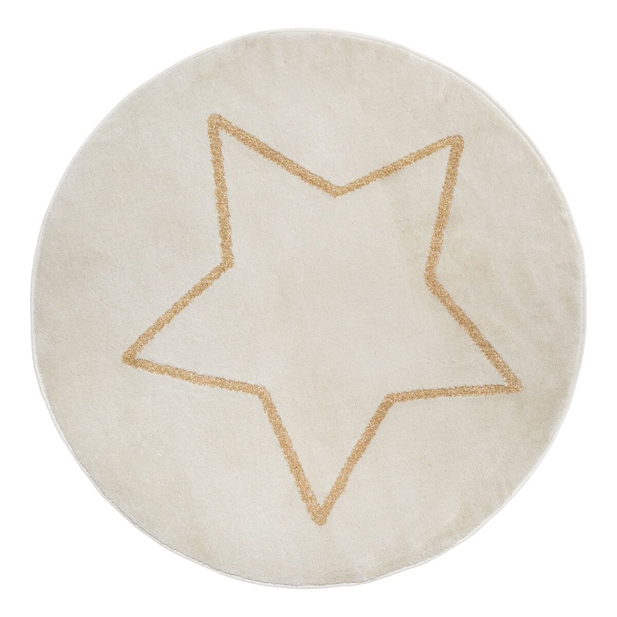 ATMOSPHERA Tapis rond étoile lurex blanc 80 cm