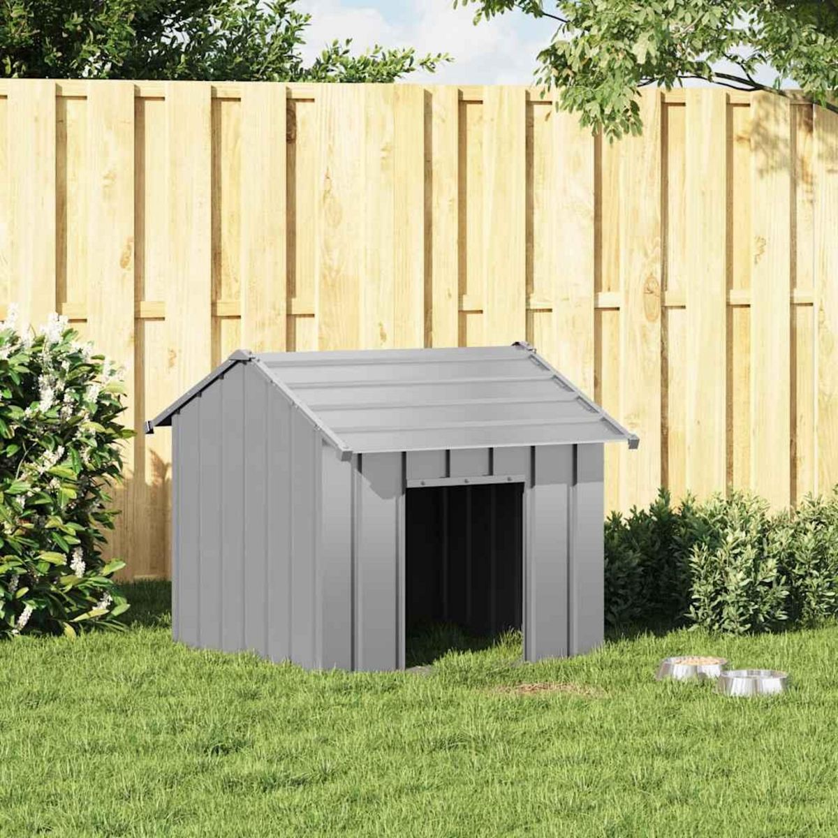 VIDAXL Niche pour chien avec toit noir 85x107x81 cm acier galvanise