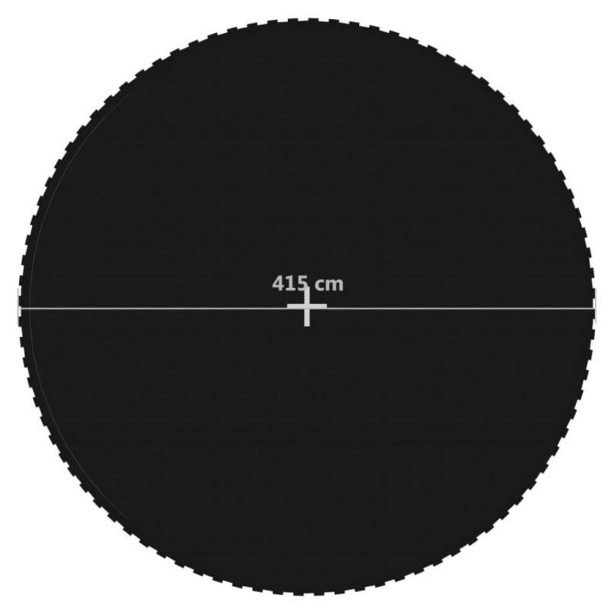 VIDAXL Tapis de saut Tissu Noir pour trampoline rond de 4,57 m