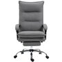 Voir la diapositive 1 : VINSETTO Fauteuil de bureau massant chauffant inclinable réglable repose-pieds rétractable microfibre gris