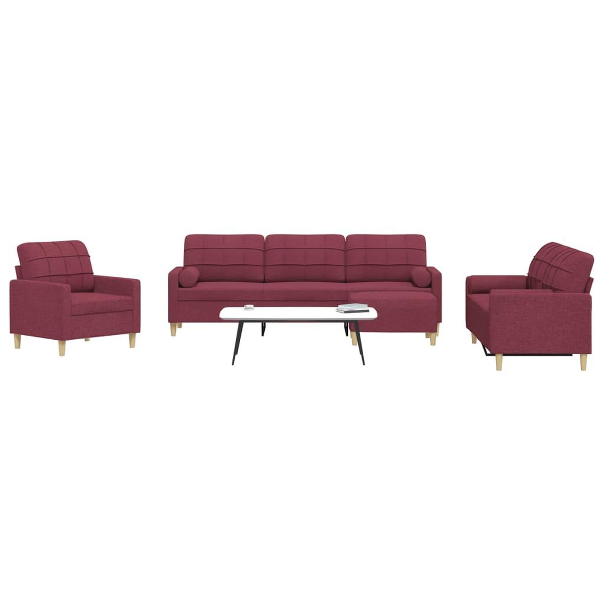 VIDAXL Ensemble de canapes 4 pcs repose-pied et coussins decoratifs