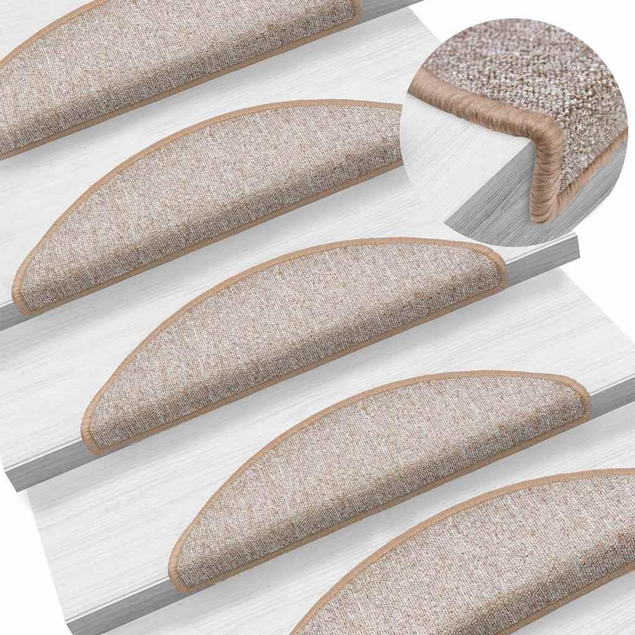 Voir la diapositive 5 : VIDAXL Tapis d'escalier 30 pcs marron 56x17x3 cm
