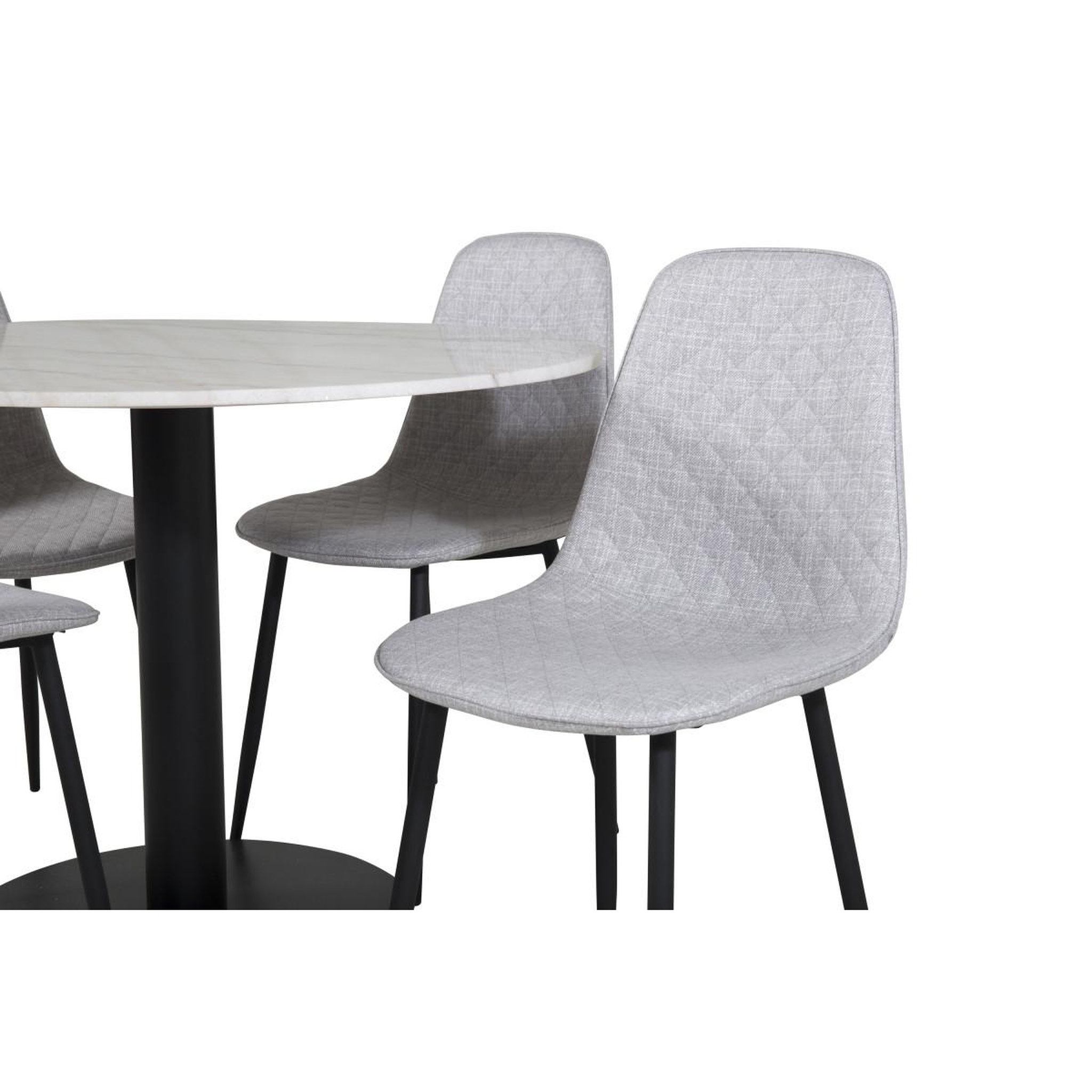 Voir la diapositive 2 : Paris Prix Ensemble table à manger & 4 chaises  estelle i & polar  106cm blanc & gris