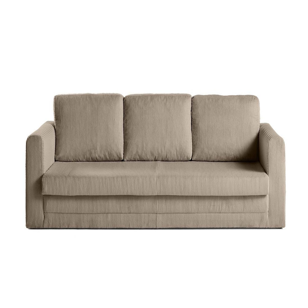 BEST MOBILIER Marilia - canapé 3 places - convertible déplimousse - en velours côtelé