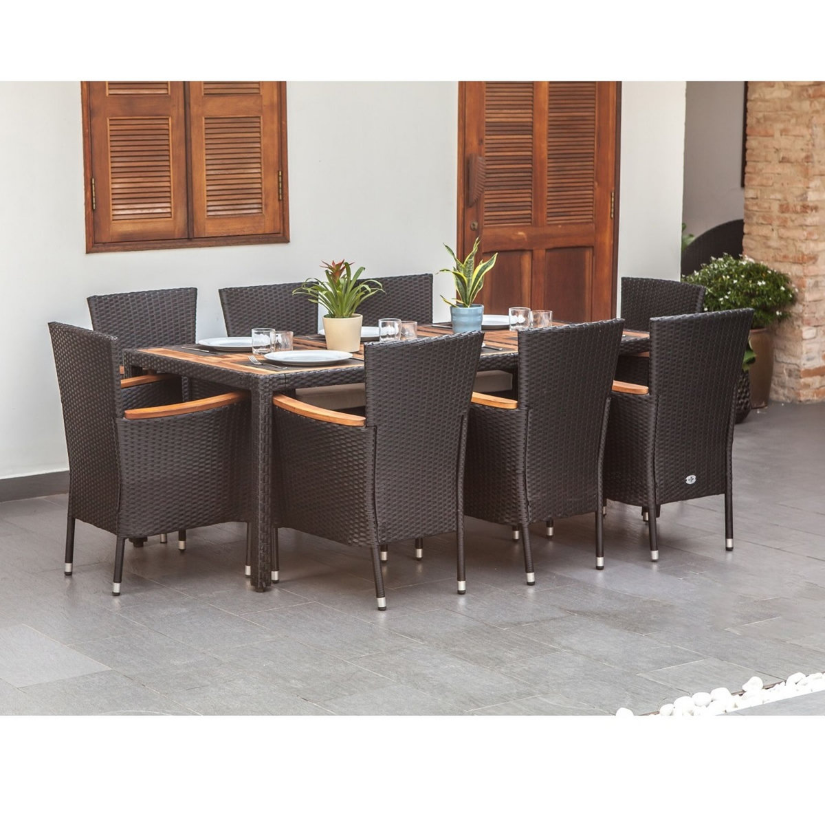 Salon de jardin 8 personnes bois acacia BELIZE