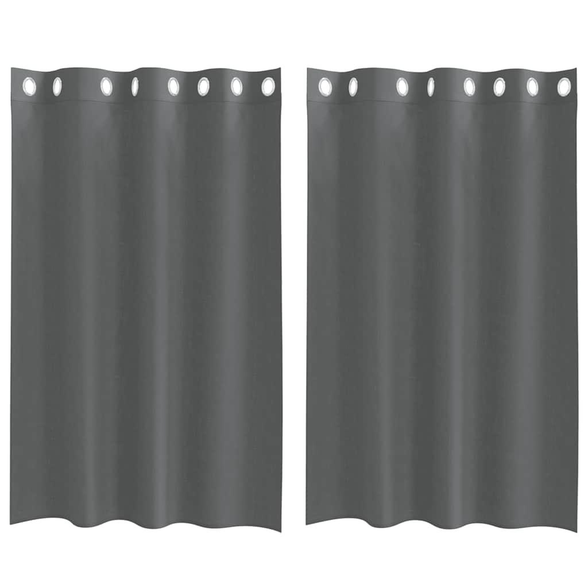 Voir la diapositive 2 : VIDAXL Rideaux en voile avec œillets 2 pcs gris fonce 140x175 cm